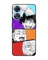 Shop Anime Sketch Premium Glass Case for Oppo A58 5G (Shock Proof, Scratch Resistant)-Front