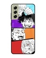 Shop Anime Sketch Premium Glass Case for Samsung Galaxy S21 FE 5G (Shock Proof,Scratch Resistant)-Front