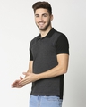 Shop Men's Anthra Melange & Black Color Block Polo T-shirt-Design