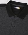 Shop Men's Anthra Melange & Black Color Block Polo T-shirt