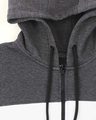 Shop Anthra Melange Chest Panel Zipper Hoodie