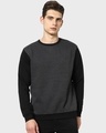 Shop Anthra Melange Contrast Fleece Sweatshirt-Front