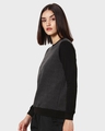 Shop Women's Anthra Melange Contrast Sleeve Sweater-Design