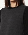 Shop Women's Anthra Melange Contrast Sleeve Sweater