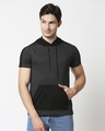 Shop Anthra Melange Contrast Pocket Hoodie T-Shirt-Front