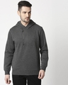 Shop Men's Grey Zip Panel Hoodie-Design