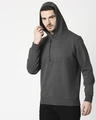 Shop Men's Grey Zip Panel Hoodie-Full