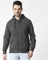 Shop Men's Grey Zipper Hoodie-Design