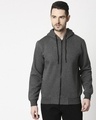 Shop Men's Grey Zipper Hoodie-Design