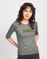 Shop Anti - Dramatic Round Neck 3/4 Sleeve T-Shirt Meteor Grey-Front
