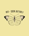 Shop Antisocial Butterfly Boyfriend T-Shirt Pastel Yellow-Full