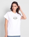 Shop Antisocial Butterfly Boyfriend T-Shirt White-Front