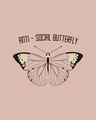 Shop Antisocial Butterfly Half Sleeve Printed T-Shirt Baby Pink -Full