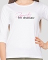 Shop Apparently Dramatic Round Neck 3/4 Sleeve T-Shirt White-Front