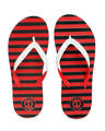 Shop Red And Black Striped Comfort Flip Flop For Women.-Front