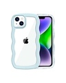 Shop Apple iPhone 14 Plus Light Blue Wavy Silicone Case-Front