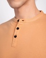 Shop Apricot Orange Full Sleeve Henley T-Shirt
