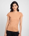 Shop Apricot Orange Half Sleeve T-shirt-Front