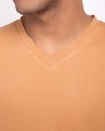 Shop Apricot Orange V-Neck Full Sleeve T-Shirt-Full