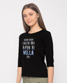 Shop Apun Hi Vella Round Neck 3/4th Sleeve T-Shirt-Design