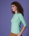 Shop Aqua Green Round Neck 3/4th Sleeve T-Shirt-Design