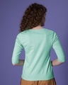 Shop Aqua Green Round Neck 3/4th Sleeve T-Shirt-Full