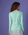Shop Aqua Green Scoop Neck Full Sleeve T-Shirt-Full