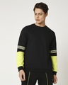 Shop Men's Black Contrast Sleeve Sweater-Design