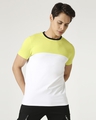 Shop Arcade Green Half Sleeve Color Block T-Shirt-Front