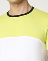 Shop Arcade Green Half Sleeve Color Block T-Shirt