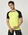 Shop Men's Arcade Green Raglan Sleeve T-shirt-Front