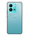 Shop Arctic Blue Premium Glass Case For Vivo V25 (Shock Proof,Scratch Resistant)-Front