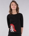 Shop Ariel Saw Food Round Neck 3/4th Sleeve T-Shirt (DL)-Front
