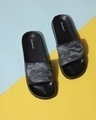 Shop Men's Black Camouflage Lightweight Adjustable Strap Sliders-Front