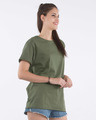 Shop Army Green Boyfriend T-Shirt-Front