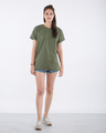 Shop Army Green Boyfriend T-Shirt-Full