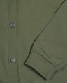 Shop Army Green Buttoned Bomber Jacket