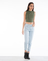 Shop Army Green Cropped Tank Top-Full