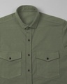 Shop Army Green Fleece Cargo Shirt