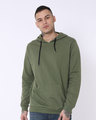 Shop Army Green Fleece Hoodies-Front