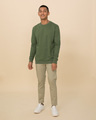 Shop Army Green Melange Light Sweatshirt-Full