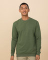 Shop Army Green Melange Light Sweatshirt-Front