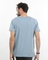 Shop Ash Blue Melange Half Sleeve T-Shirt-Design