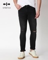 Shop Ash Grey Distressed Mid Rise Stretchable Men's Jeans-Front