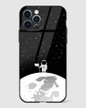 Shop Astronaut On Moon Premium Glass Case for Apple iPhone 12 Pro Max-Front