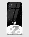 Shop Astronaut On Moon Premium Glass Case for OnePlus Nord-Front