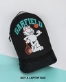Shop Unisex Black Athlete Garfield Small Backpack-Front