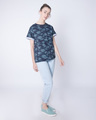 Shop Atlantic Blue Camouflage Boyfriend T-Shirt-Full