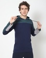 Shop Atlantic Deep Color Block Full Sleeve Hoodie T-shirt-Front