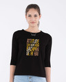 Shop Attitude Bachpan Se Hai Round Neck 3/4th Sleeve T-Shirt-Front